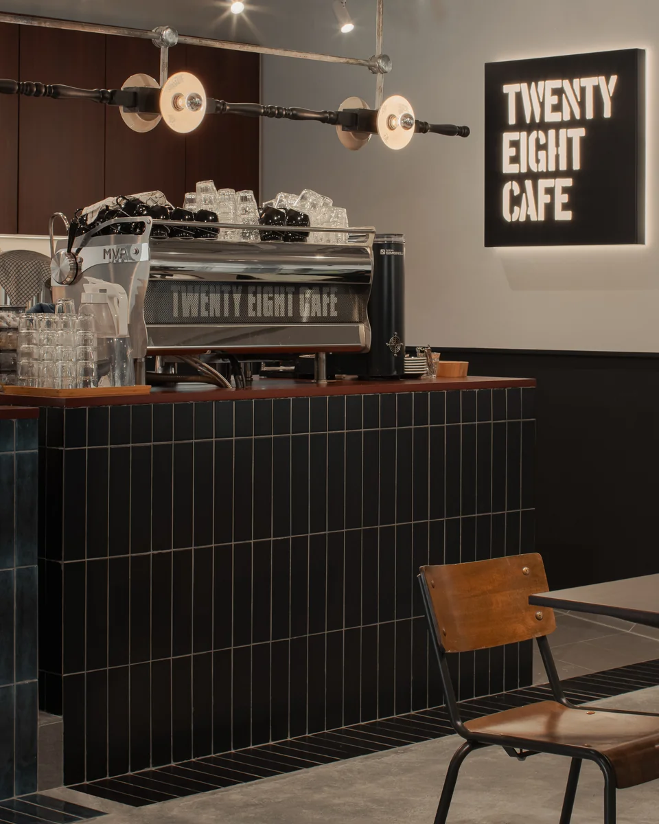 Modern cafe dining area